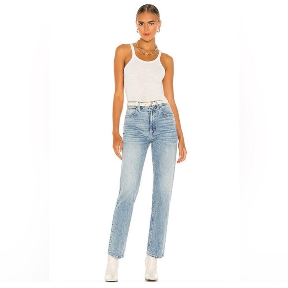 RE/DONE Women’s White Ribbed Scoop Neck Tank Top Bodysuit